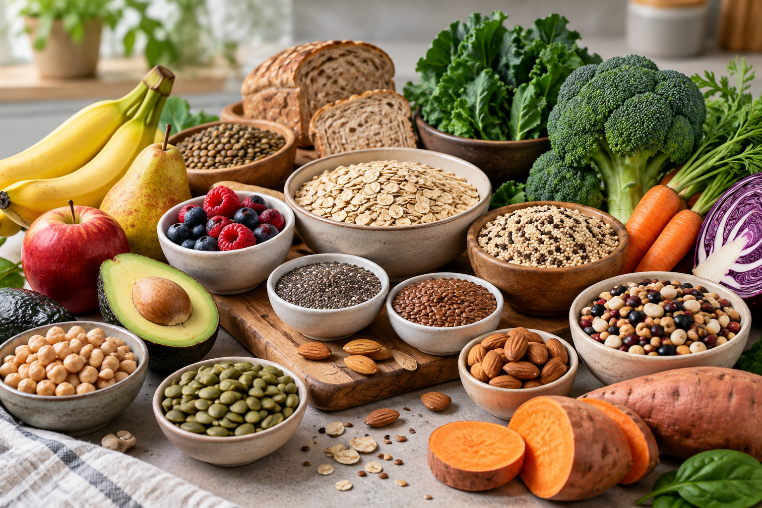 Chart of high-fiber foods